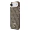 Guess PU Leather 4G Strass háromszög logós arany keretes MagSafe tok iPhone Air - barna