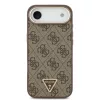 Guess PU Leather 4G Strass háromszög logós arany keretes MagSafe tok iPhone Air - barna