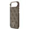 Guess PU Leather 4G Strass háromszög logós arany keretes MagSafe tok iPhone Air - barna
