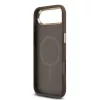 Guess PU Leather 4G Strass háromszög logós arany keretes MagSafe tok iPhone Air - barna