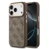 Guess PU Leather 4G Strass Triangle Logo arany Frame MagSafe tok, iPhone 17 Pro Max - barna -