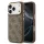 Guess PU Leather 4G Strass Triangle Logo arany Frame MagSafe tok, iPhone 17 Pro Max - barna -