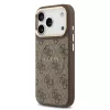 Guess PU Leather 4G Strass Triangle Logo arany Frame MagSafe tok, iPhone 17 Pro Max - barna -