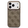 Guess PU Leather 4G Strass Triangle Logo arany Frame MagSafe tok, iPhone 17 Pro Max - barna -