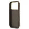 Guess PU Leather 4G Strass Triangle Logo arany Frame MagSafe tok, iPhone 17 Pro Max - barna -
