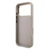 Guess PU Leather 4G Strass Triangle Logo arany Frame MagSafe tok, iPhone 17 Pro Max - rózsaszín