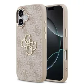 Guess 4G Metal Logo Gold Frame tok, iPhone 17 - rózsaszín