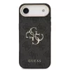 Guess PU Leather 4G Metal Logo arany keretes tok,  iPhone Air - fekete