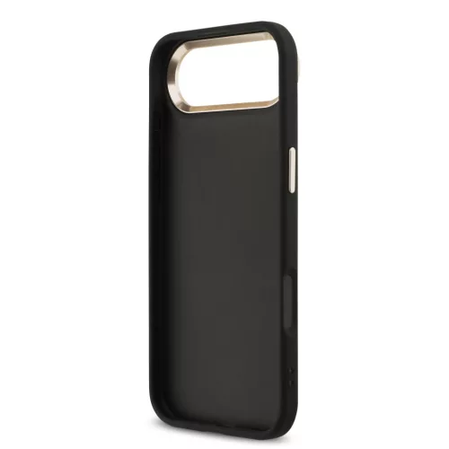Guess PU Leather 4G Metal Logo arany keretes tok,  iPhone Air - fekete