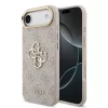 Guess PU Leather 4G Metal Logo arany keretes tok,  iPhone Air - rózsaszín