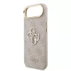 Guess PU Leather 4G Metal Logo arany keretes tok,  iPhone Air - rózsaszín