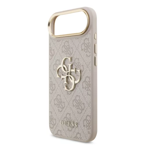 Guess PU Leather 4G Metal Logo arany keretes tok,  iPhone Air - rózsaszín