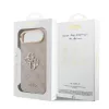 Guess PU Leather 4G Metal Logo arany keretes tok,  iPhone Air - rózsaszín