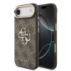Guess PU Leather 4G Metal Logo arany keretes tok, iPhone Air - barna