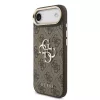 Guess PU Leather 4G Metal Logo arany keretes tok, iPhone Air - barna