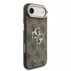 Guess PU Leather 4G Metal Logo arany keretes tok, iPhone Air - barna