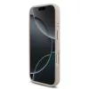 Guess PU Leather 4G Metal Logo arany Frame tok, iPhone 17 Pro Max - rózsaszín