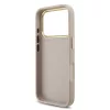Guess PU Leather 4G Metal Logo arany Frame tok, iPhone 17 Pro Max - rózsaszín