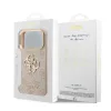 Guess PU Leather 4G Metal Logo arany Frame tok, iPhone 17 Pro Max - rózsaszín
