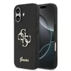 Guess PU Fixed Glitter 4G Metal Logo tok, iPhone 17 - fekete
