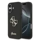 Guess PU Fixed Glitter 4G Metal Logo tok, iPhone 17 - fekete