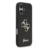 Guess PU Fixed Glitter 4G Metal Logo tok, iPhone 17 - fekete
