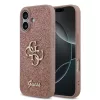 Guess PU Fixed Glitter 4G Metal Logo tok, iPhone 17 - rózsaszín