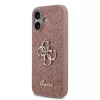 Guess PU Fixed Glitter 4G Metal Logo tok, iPhone 17 - rózsaszín