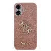 Guess PU Fixed Glitter 4G Metal Logo tok, iPhone 17 - rózsaszín