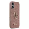 Guess PU Fixed Glitter 4G Metal Logo tok, iPhone 17 - rózsaszín