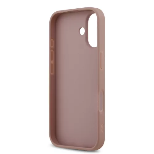 Guess PU Fixed Glitter 4G Metal Logo tok, iPhone 17 - rózsaszín