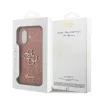 Guess PU Fixed Glitter 4G Metal Logo tok, iPhone 17 - rózsaszín