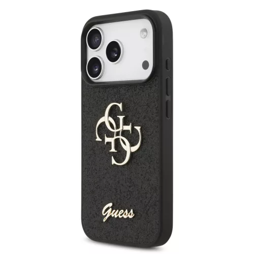 GUESS Pu Fixed Glitter 4G Metal Logo tok, iPhone 17 Pro
