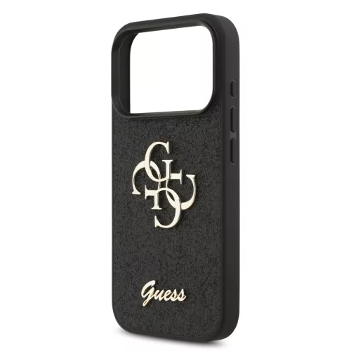 GUESS Pu Fixed Glitter 4G Metal Logo tok, iPhone 17 Pro