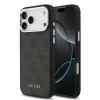 Guess PU Fixed Glitter 4G Metal Logo tok, iPhone 17 Pro Max - fekete
