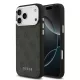 Guess PU Fixed Glitter 4G Metal Logo tok, iPhone 17 Pro Max - fekete