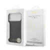 Guess PU Fixed Glitter 4G Metal Logo tok, iPhone 17 Pro Max - fekete