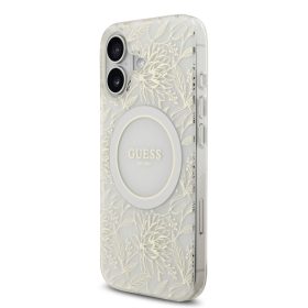   Guess IML Flowers Allover Strap MagSafe tok, iPhone 17 - fehér