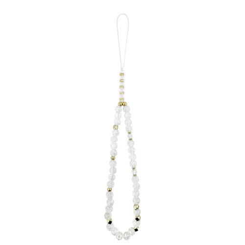 Guess IML Flowers Allover Strap MagSafe tok, iPhone 17 - fehér