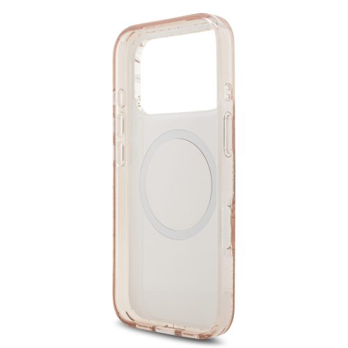 Guess IML Flowers Allover Strap MagSafe tok, iPhone 17 Pro - rózsaszín