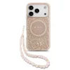 Guess IML Flowers Allover Strap MagSafe tok, iPhone 17 Pro Max - rózsaszín -