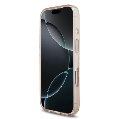Guess IML Flowers Allover Strap MagSafe tok, iPhone 17 Pro Max - rózsaszín -
