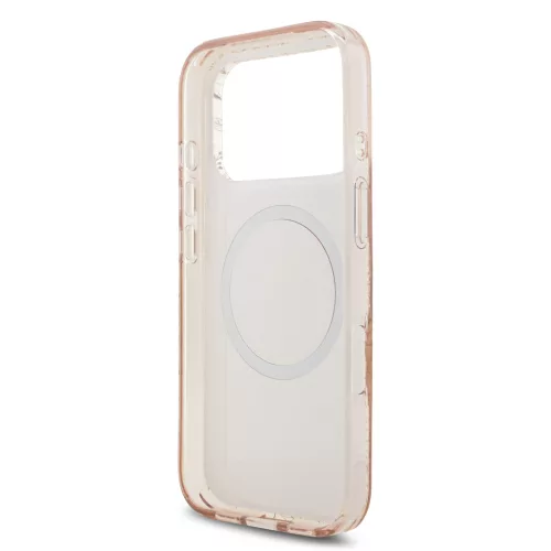 Guess IML Flowers Allover Strap MagSafe tok, iPhone 17 Pro Max - rózsaszín -