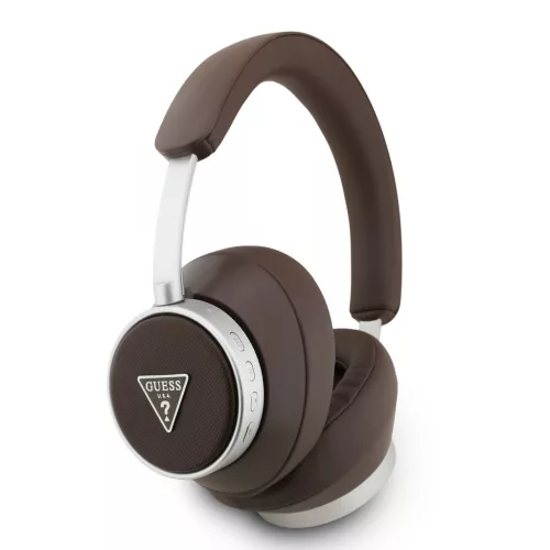 Guess PU Saffiano Triangle Logo ENC Wireless Headphone Brown - barna