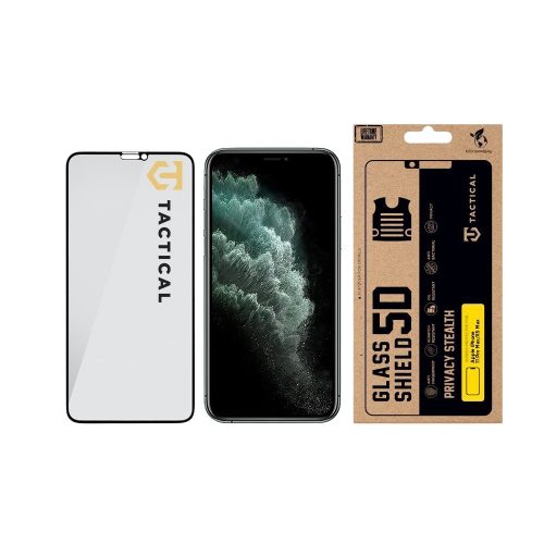 Tactical Glass Shield Privacy Stealth 5D üvegfólia, iPhone 11 Pro Max - fekete