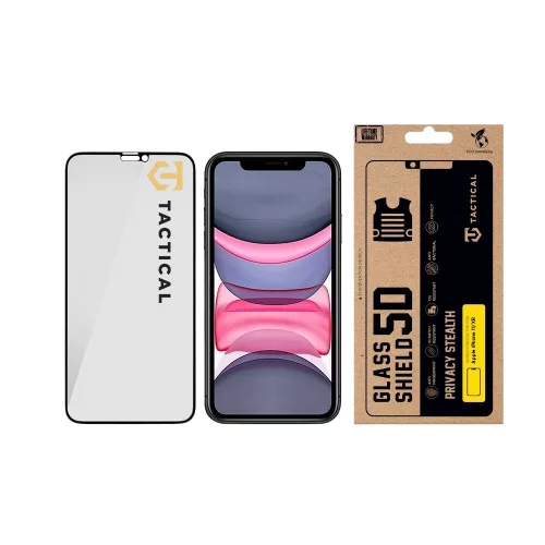 Tactical Glass Shield Privacy Stealth 5D üvegfólia, iPhone 11 - fekete