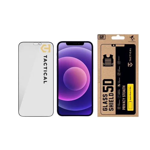 Tactical Glass Shield Privacy Stealth 5D üvegfólia, iPhone 12 Mini - fekete