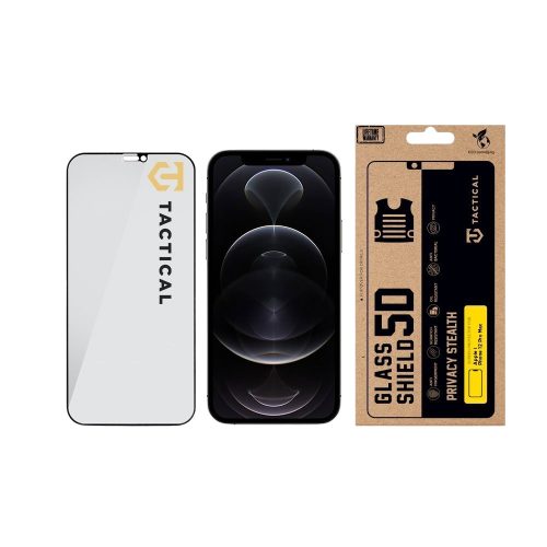 Tactical Glass Shield Privacy Stealth 5D üvegfólia, iPhone 12 Pro Max - fekete