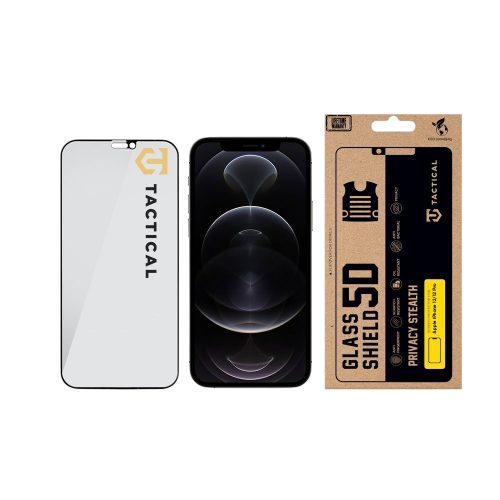 Tactical Glass Shield Privacy Stealth 5D üvegfólia, iPhone 12/12 Pro - fekete