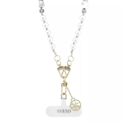Guess Crossbody Strap Pear and 4G Charm White - fehér